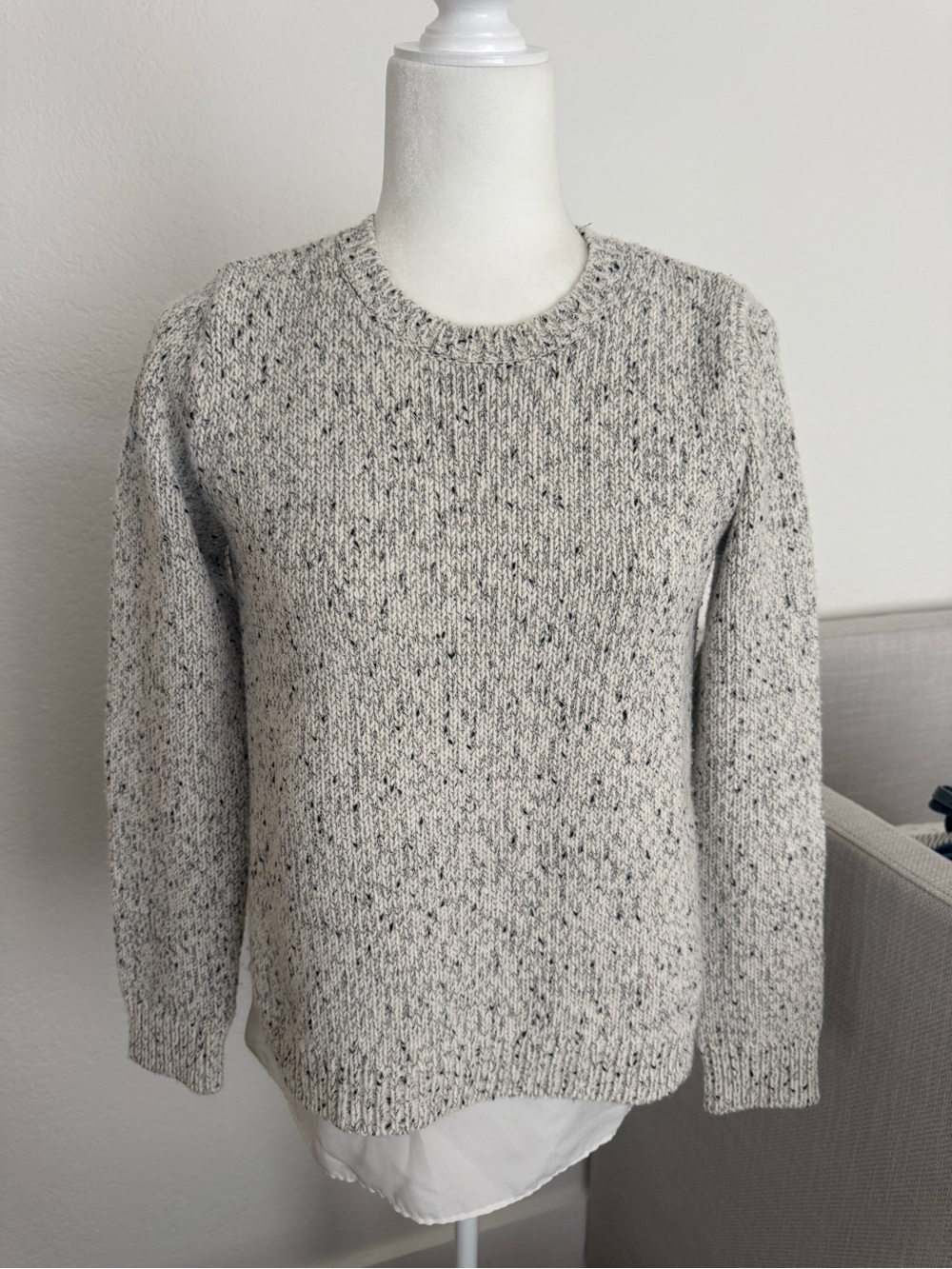 Club Monaco Men's Speckled Oatmeal Crewneck Sweater